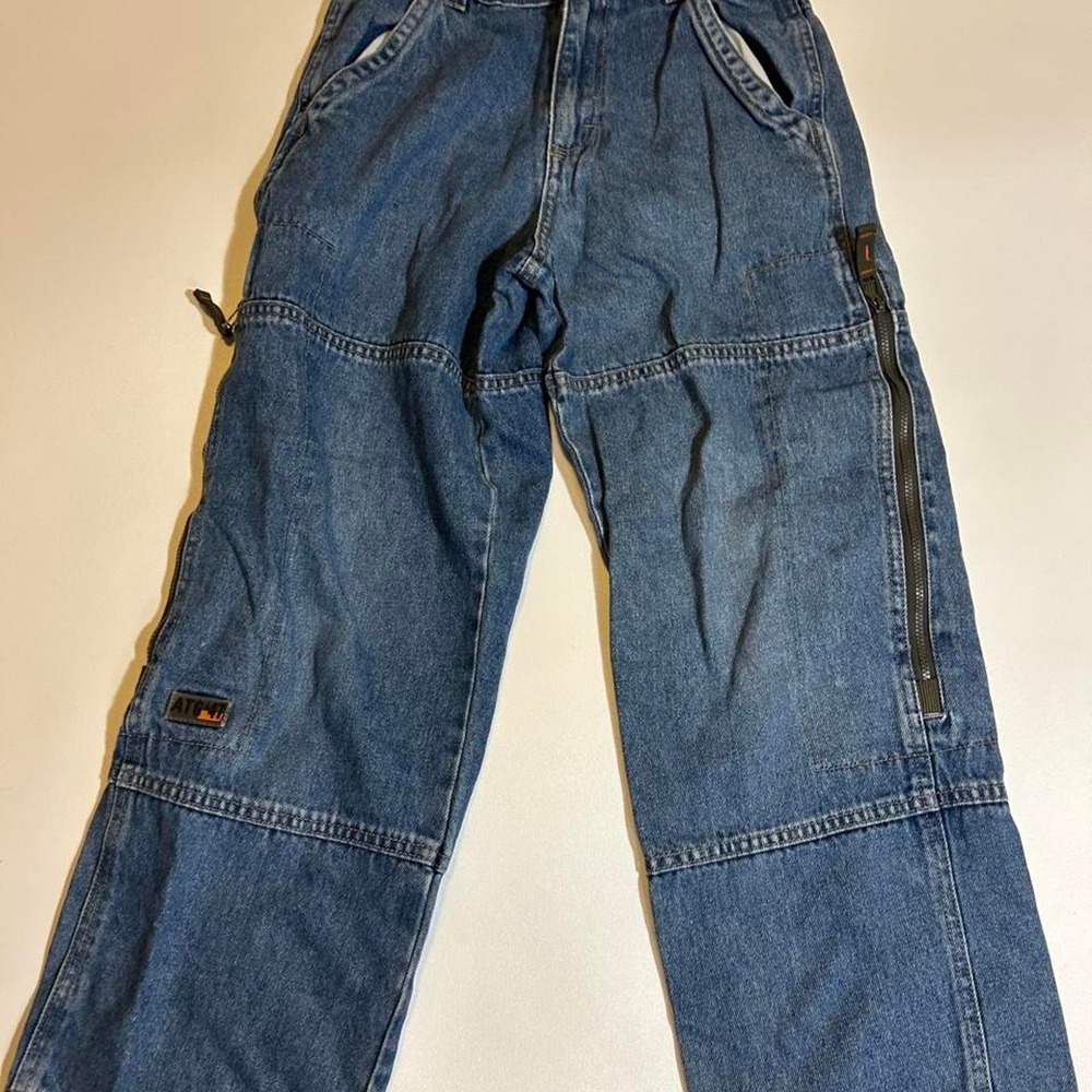 Wrangler ATG Cargo Carpenter Jeans Size 24 Medium Wash Denim